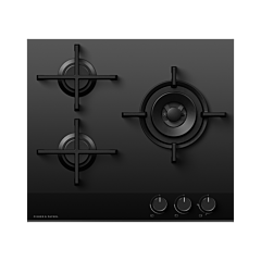 60cm Black Glass Gas Hob by Fisher & Paykel CG603DNGGB4