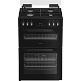 Hotpoint HDD6GDC2B1 Dual Fuel Double Cooker 60CM - 75L / 38L with Glass Lid