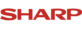 For more on Sharp, click here. Sharp logo.